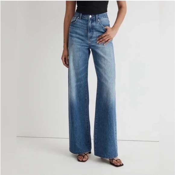 Madewell Super Wide Leg Jeans in Fannin Wash Size 28 - Picture 2 of 10